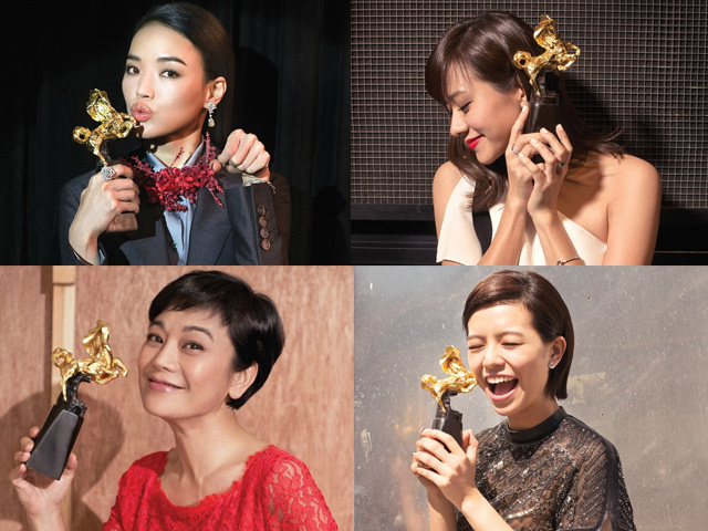 金馬獎入圍女角齊捧獎座 宋芸樺瞇眼High爆