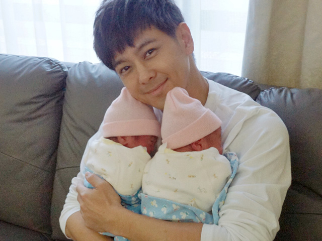 林志穎抱孖仔晒幸福變一家五口