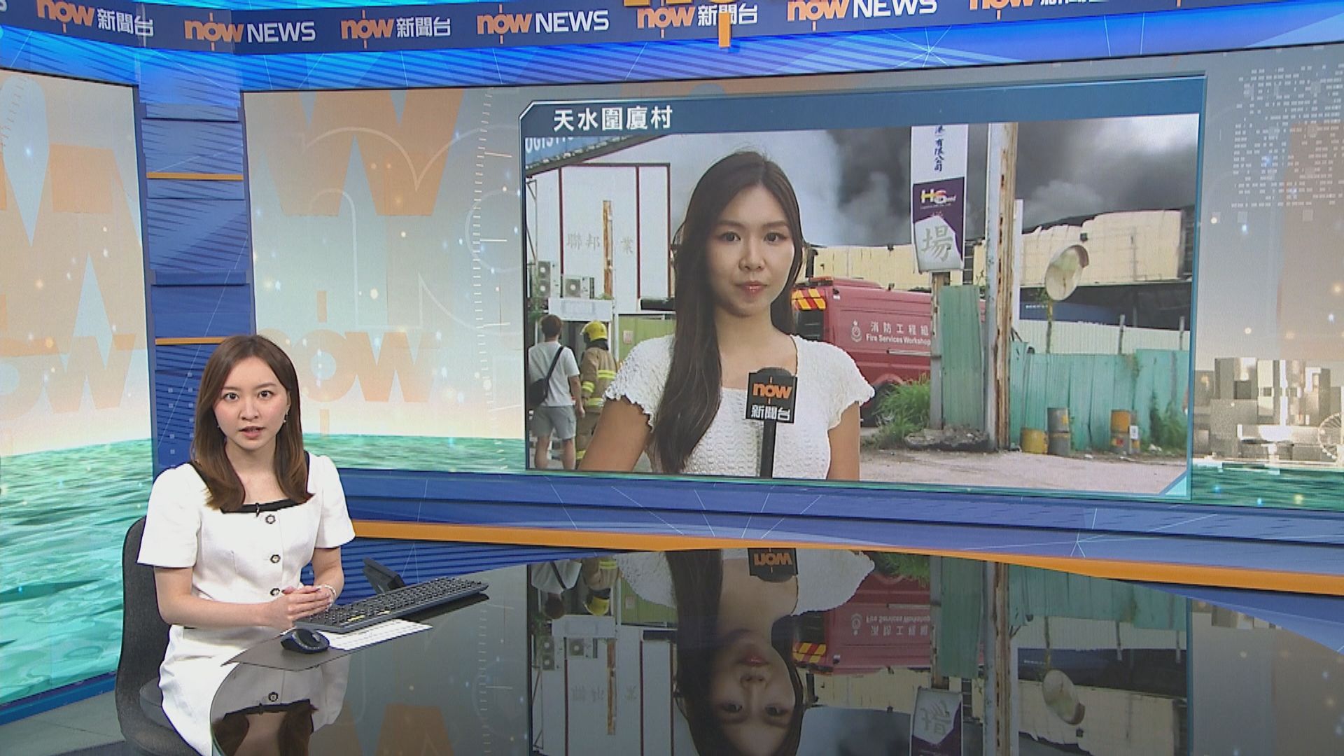 天水圍厦村直擊｜貨倉三級火逾四小時未救熄　警方消防稍後作簡報