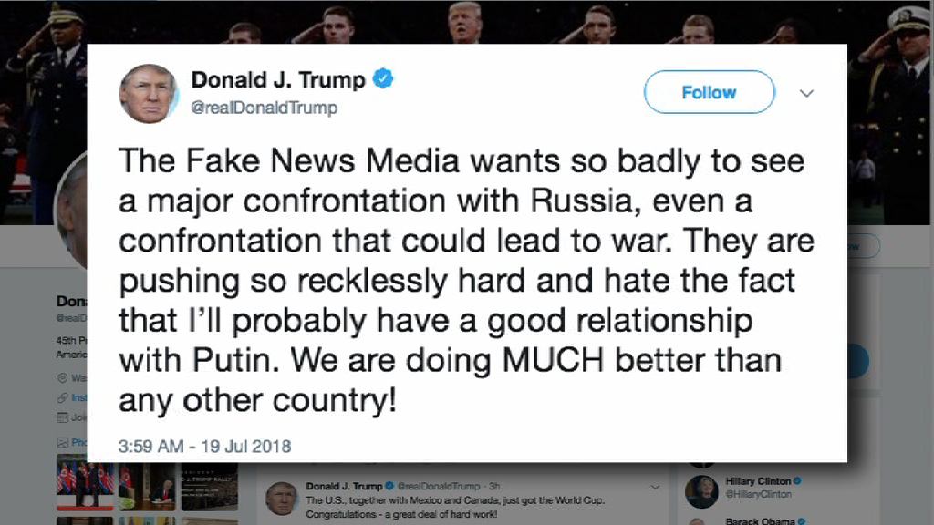 特朗普批評部分傳媒渴望美俄對立