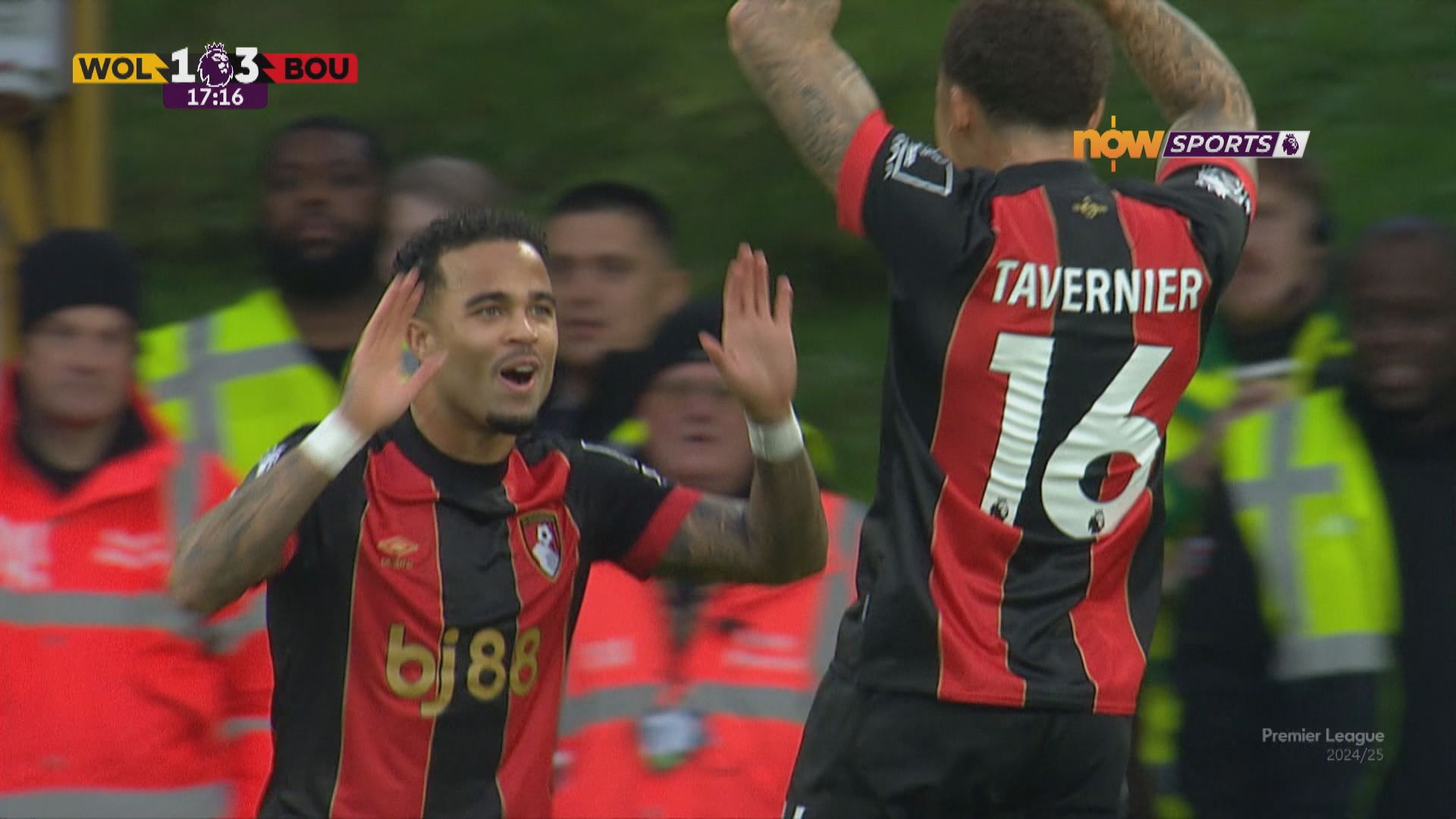 英超　狼隊 2:4 般尼茅夫