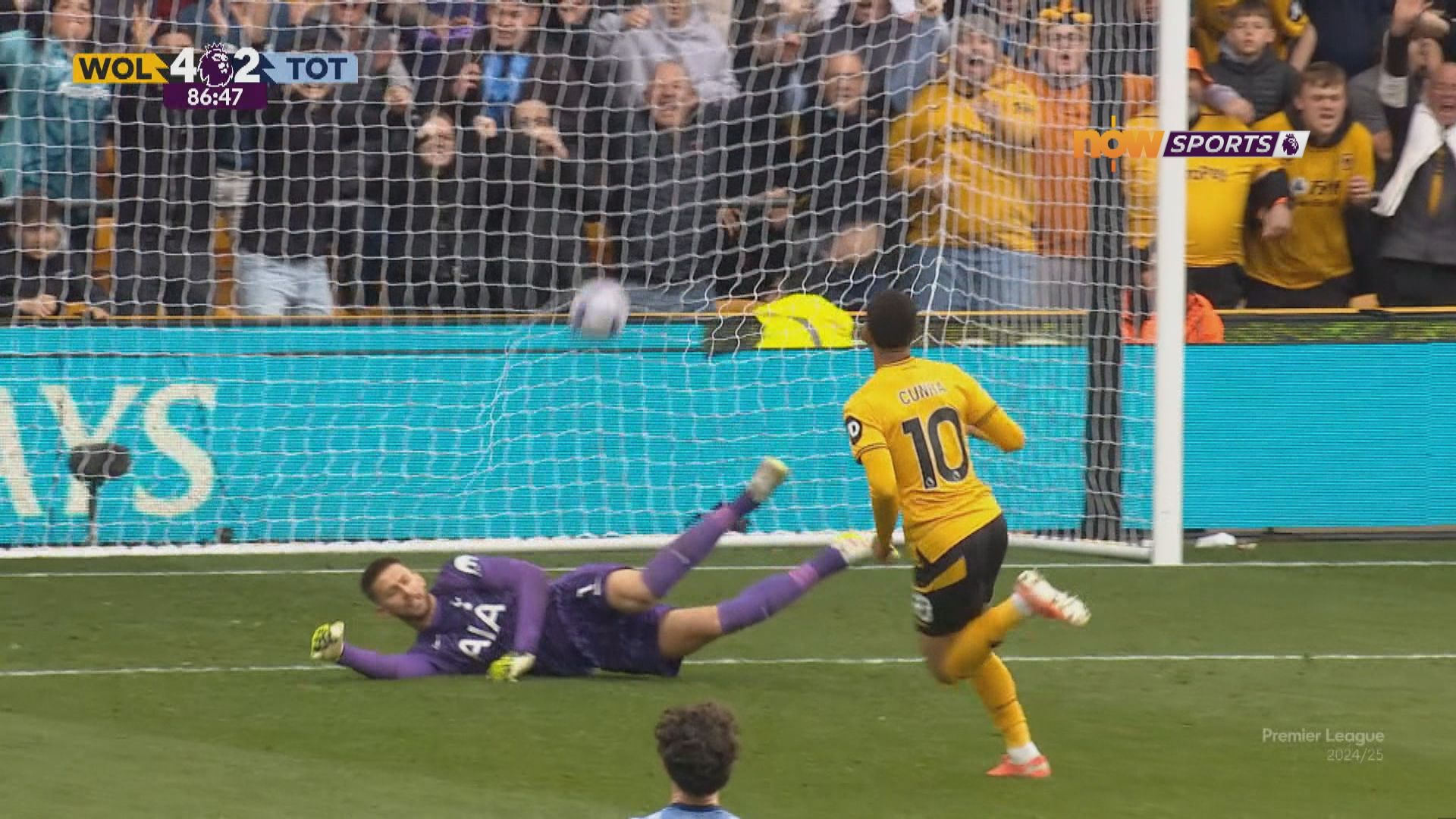 英超　狼隊 4:2 熱刺