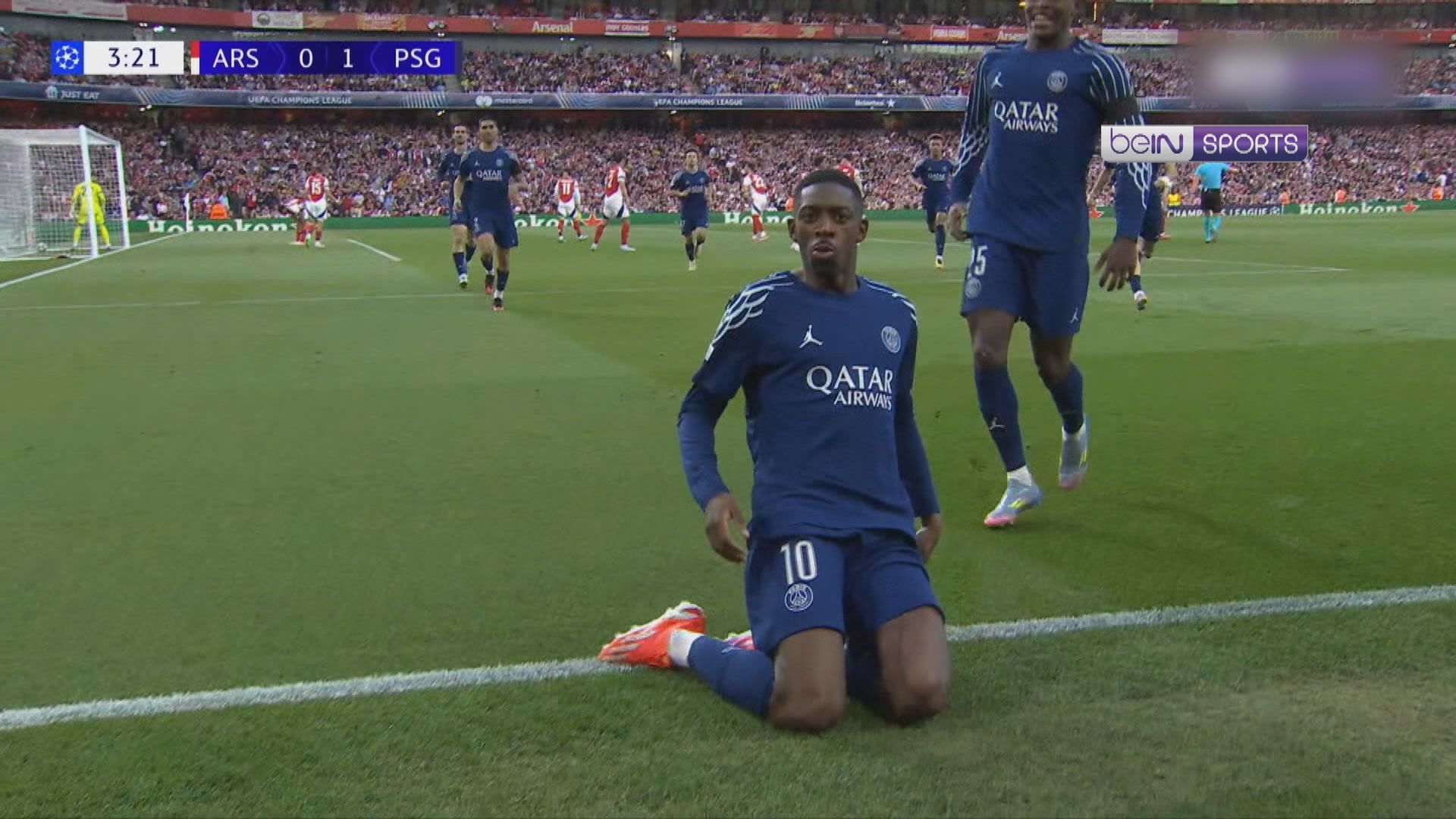 歐聯精華｜四強首回合　阿仙奴主場不敵巴黎聖日耳門