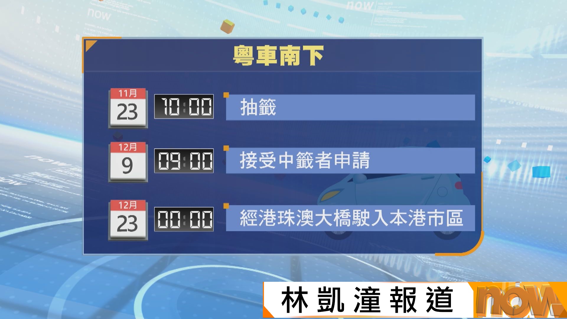 粵車南下開放廣州及珠海等四城市　周六起接受申請　最快12月23日駛入本港市區