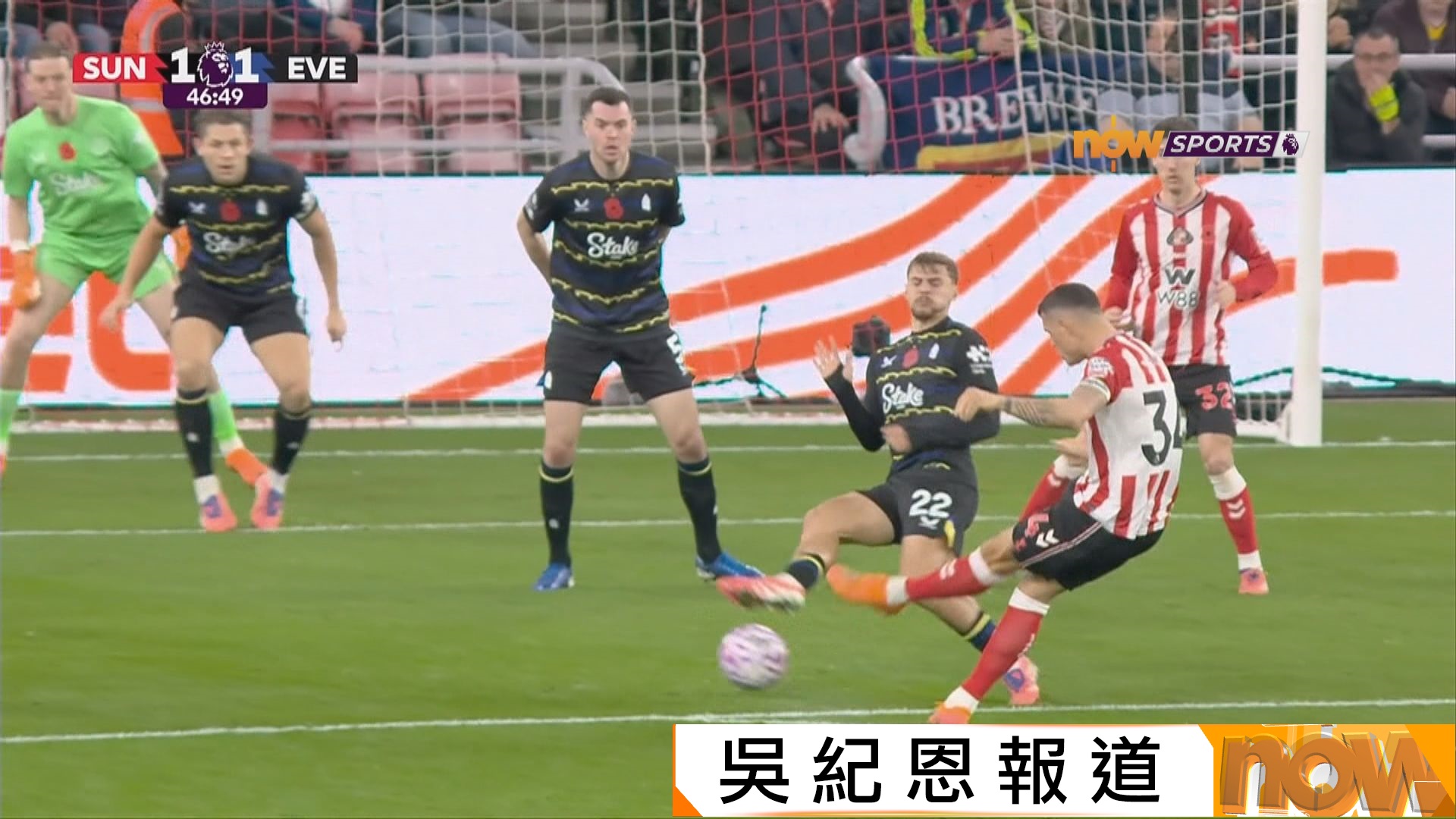 英超　新特蘭 1:1 愛華頓