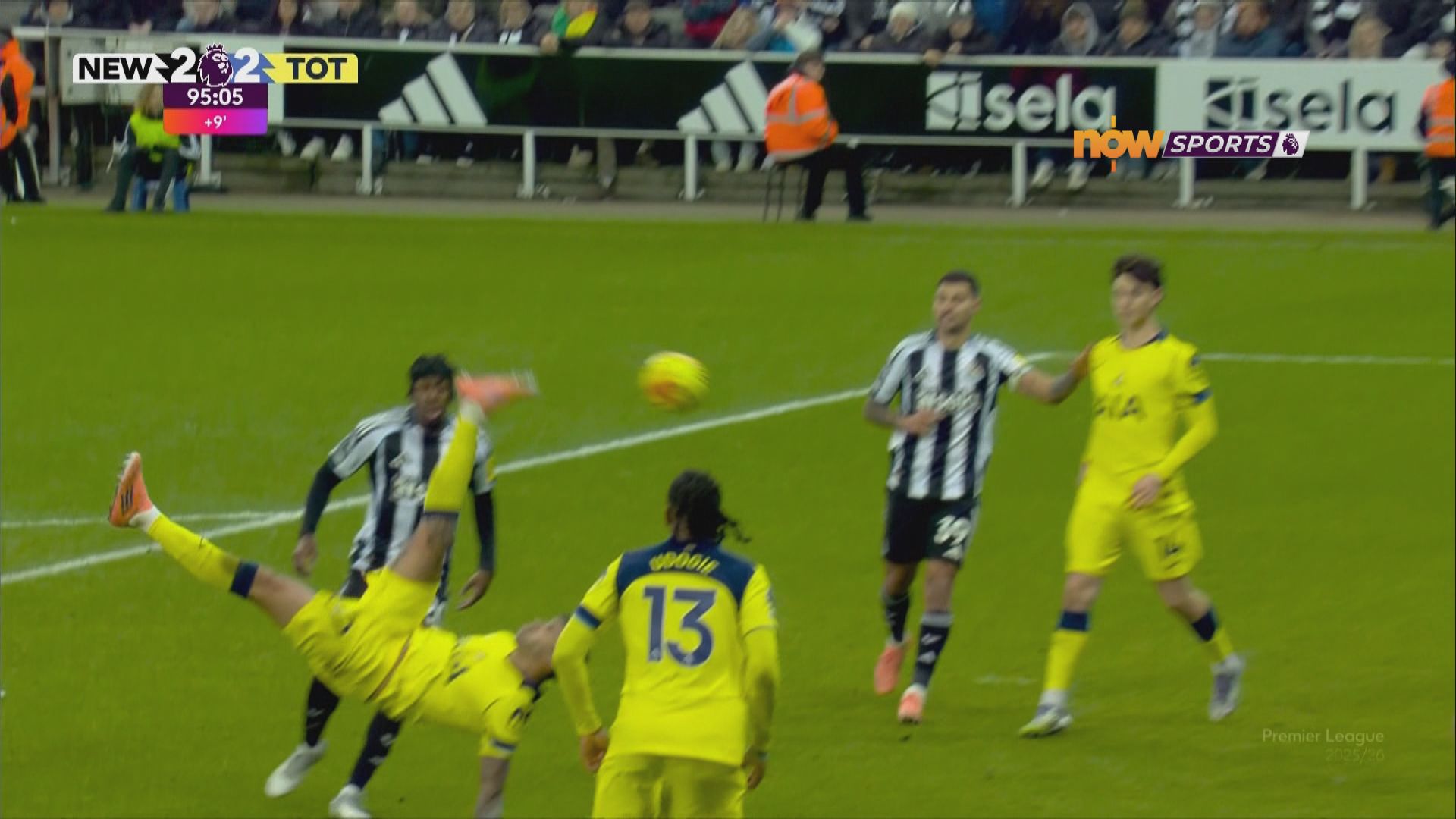 英超　羅美路補時倒掛入球　熱刺作客逼和紐卡素2比2