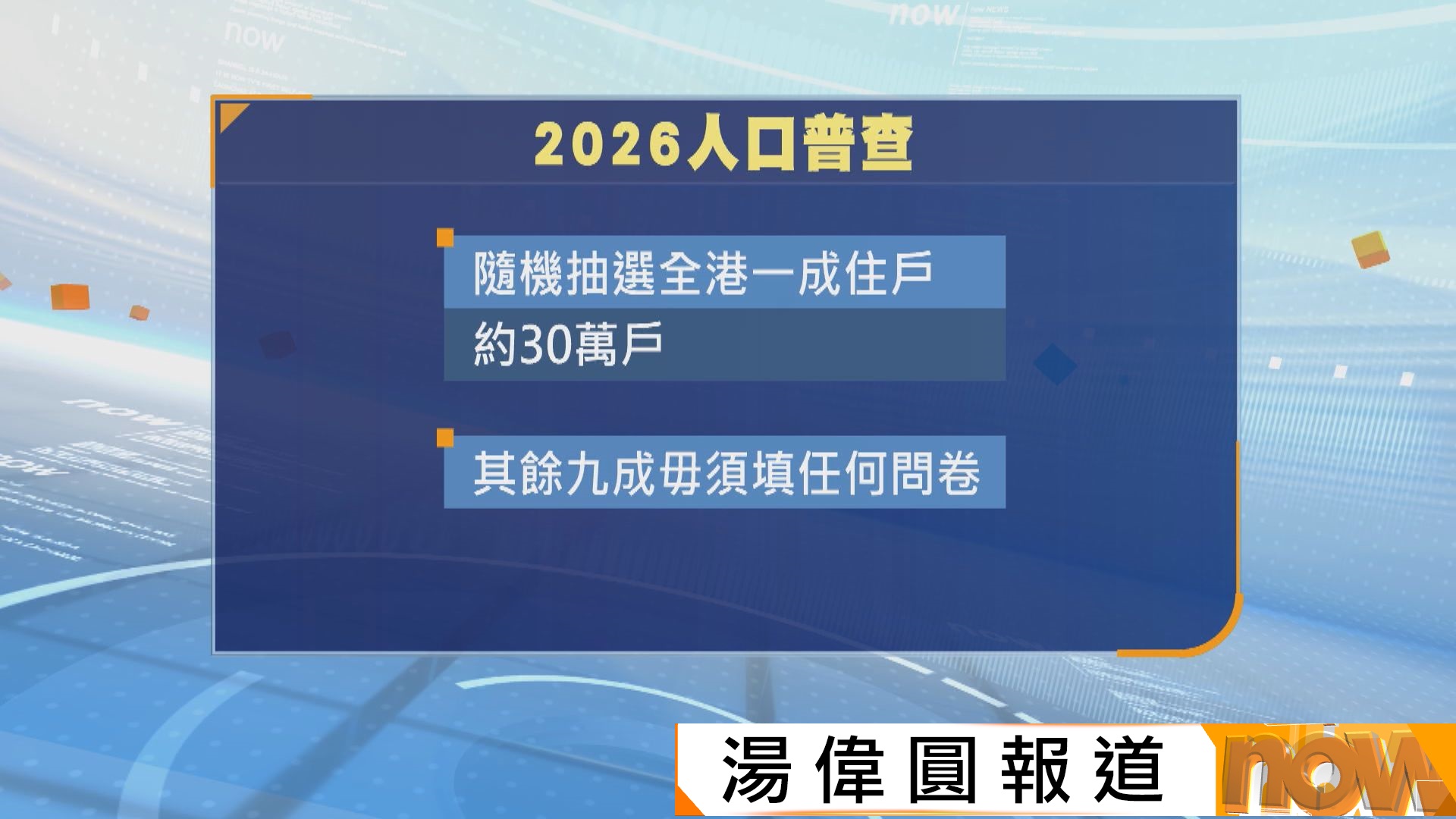 2026人口普查｜隨機抽一成住戶填長問卷　行政數據簡化內容省人手　收集人才及外勞資料