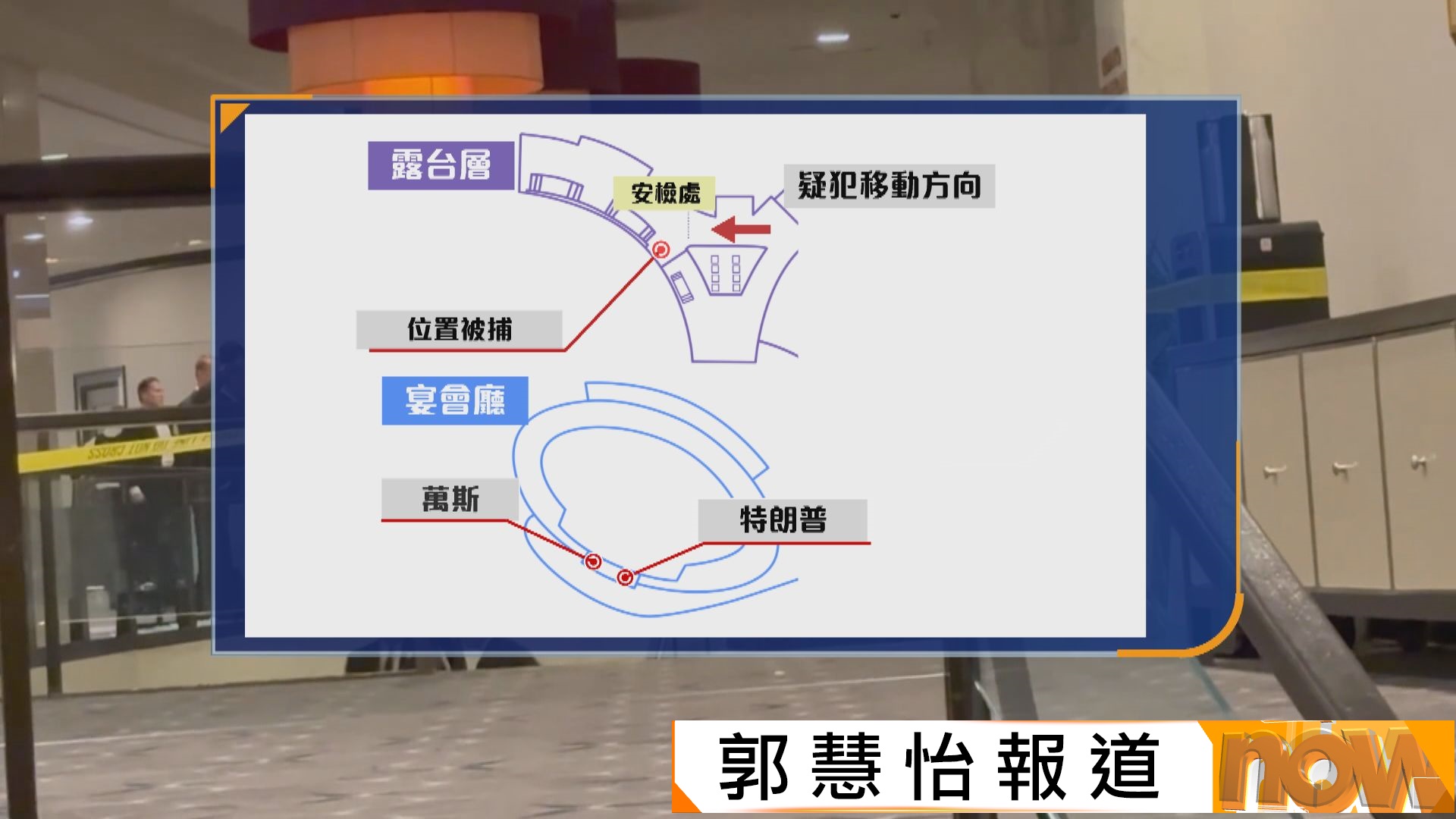 白宮晚宴槍擊案｜現場記者斥入口安檢形同虛設　特朗普：撤離時趴下並無跌倒