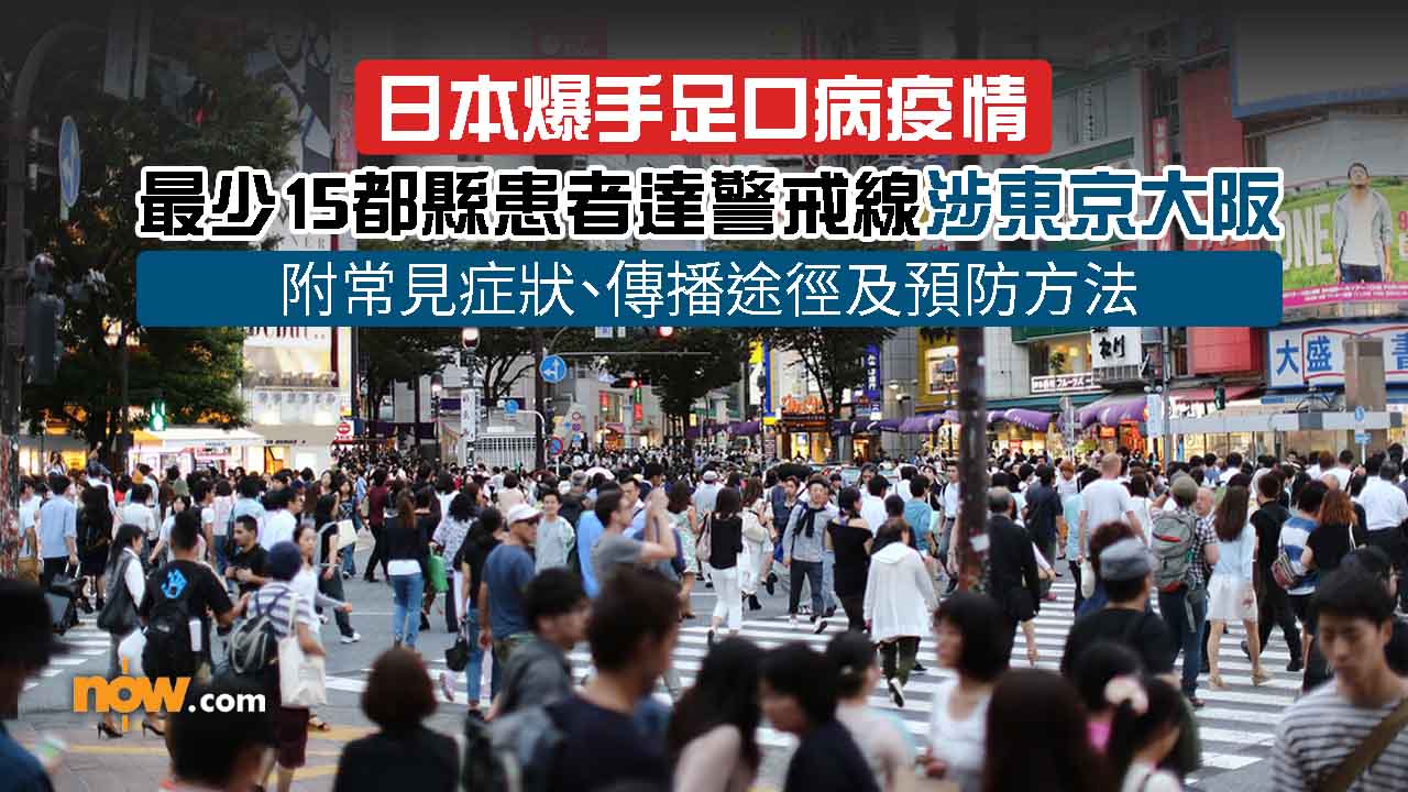 遊日注意｜日本爆手足口病疫情　最少15都縣染病人數達警戒線涉東京大阪　附常見症狀、傳播途徑及預防方法