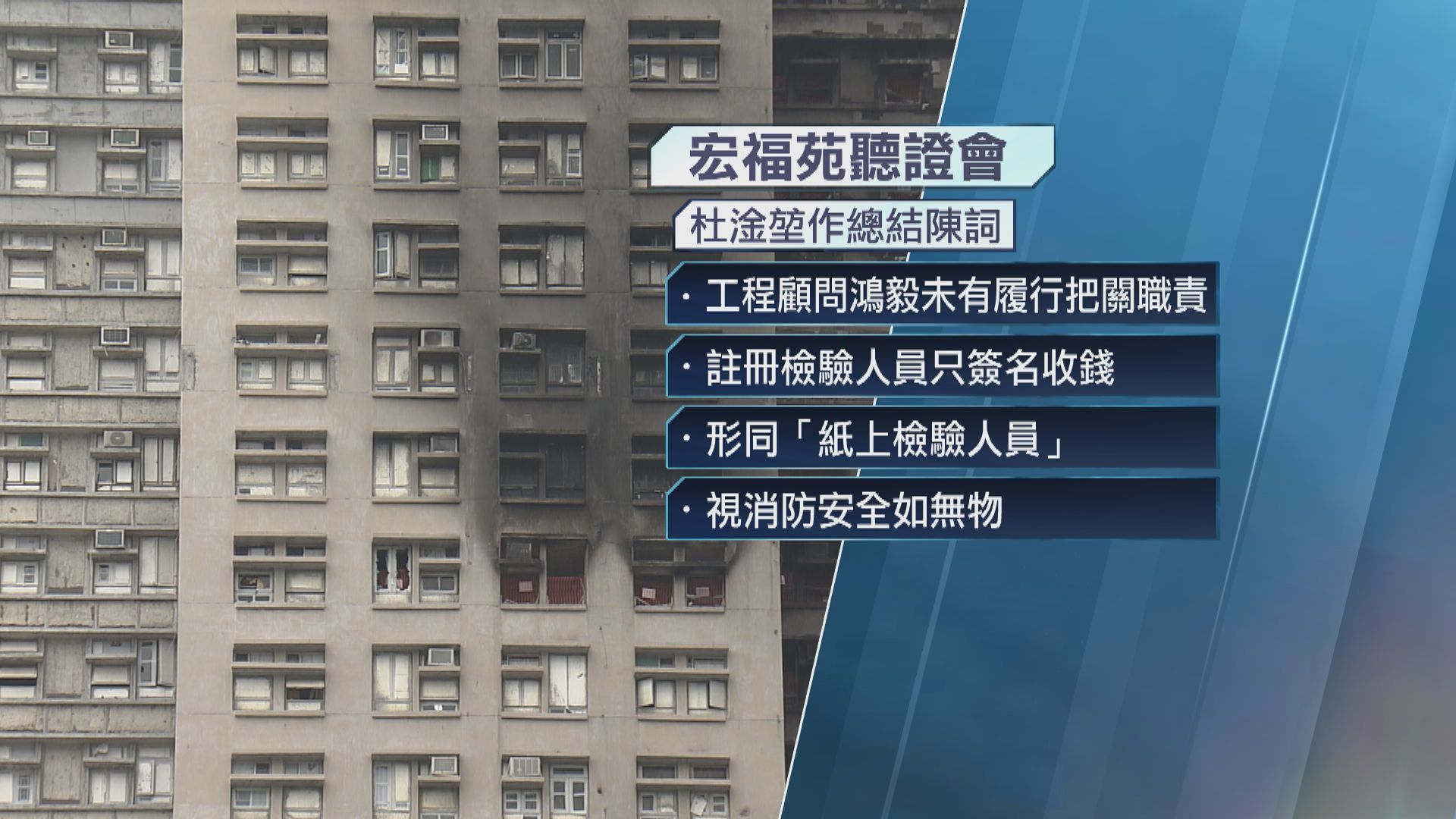 宏福苑聽證會｜杜淦堃：居民真金白銀買專業　欲換來每條防線失效(黃穎芝報道)