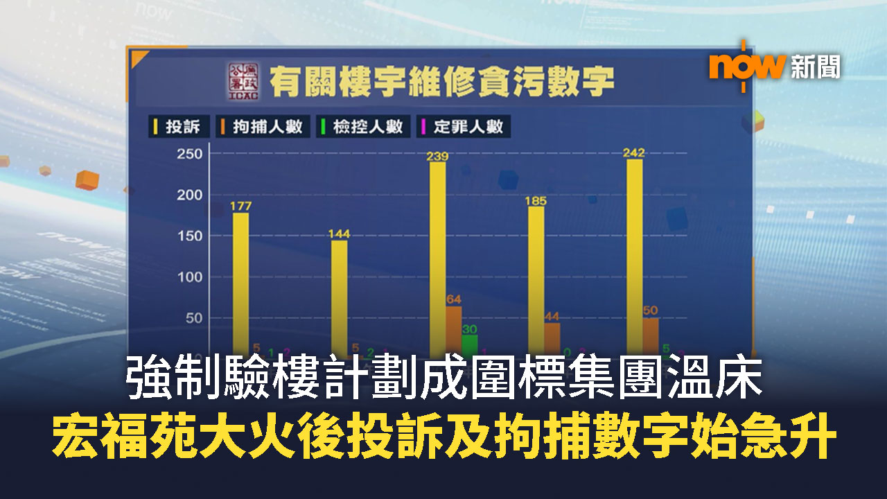 強制驗樓計劃成圍標集團溫床　宏福苑大火後投訴及拘捕數字始急升