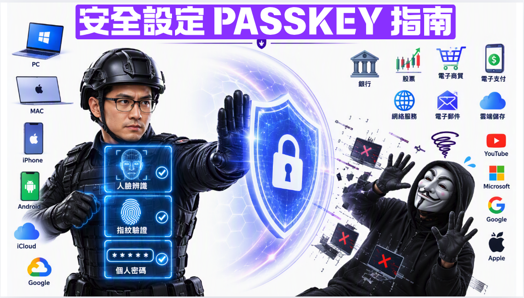 PASSKEY 指南一步一步確立好安全設定。