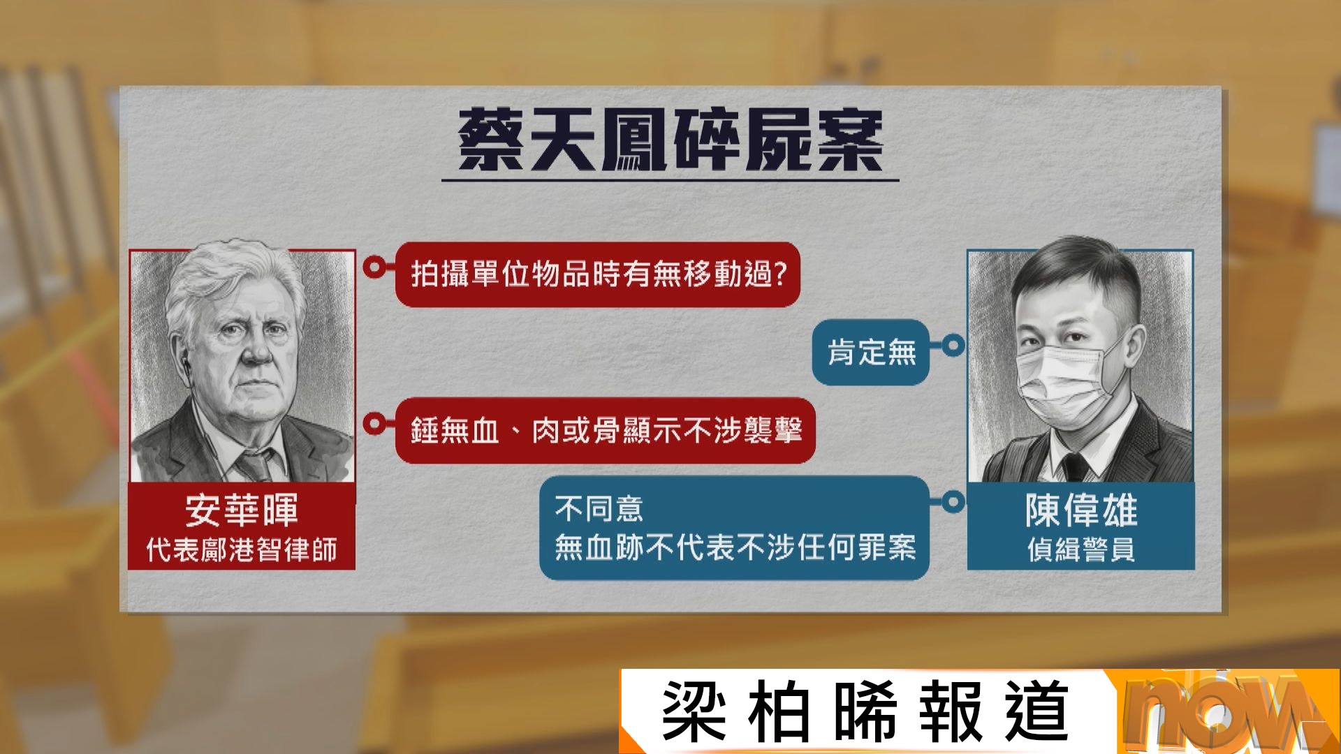 蔡天鳳碎屍案｜辯方指涉案錘無沾血肉顯示不涉襲擊　警員不同意