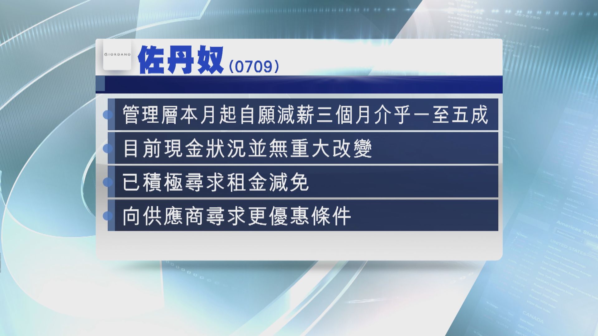 【自願減薪】佐丹奴管理層自願減薪三個月
