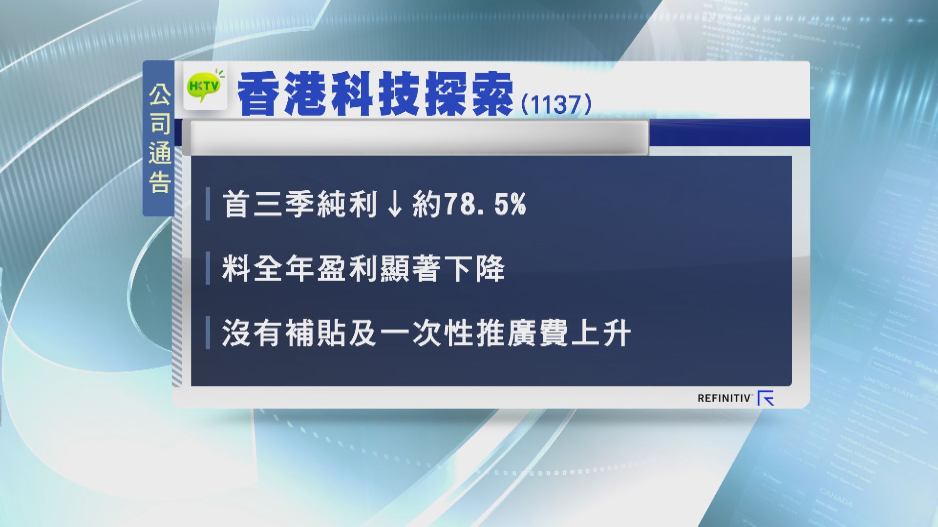 【盈警】香港科技探索料首三季少賺近80%