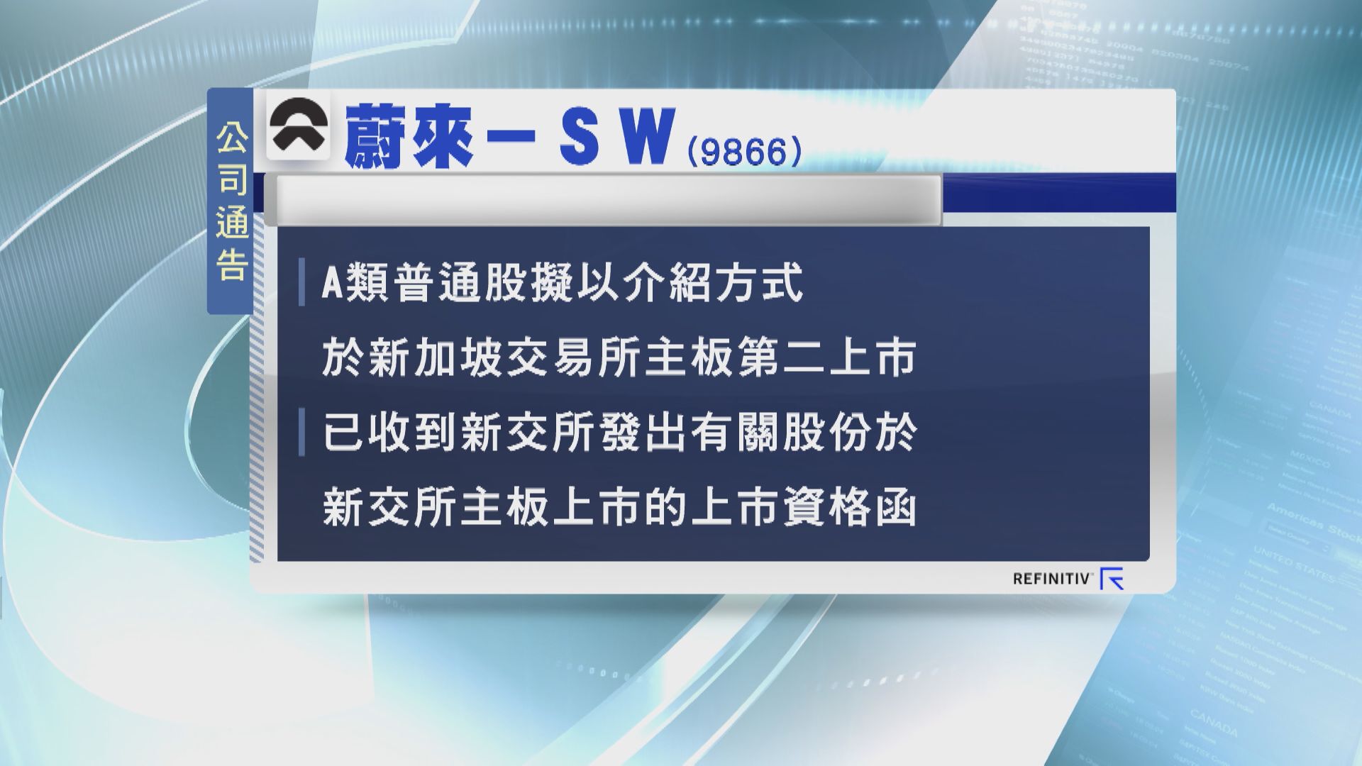 【應對美除牌風險？】蔚來擬新加坡二次上市