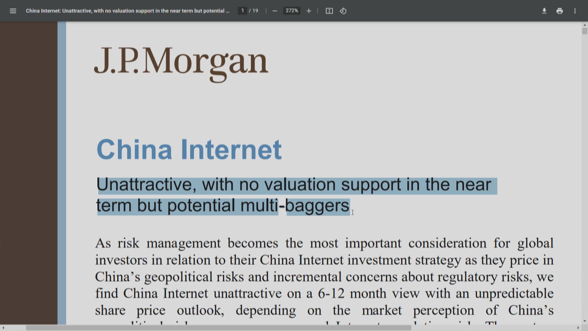 【中概股大冧】彭博:摩通3月評中國科網股「不可投資」屬員工出錯