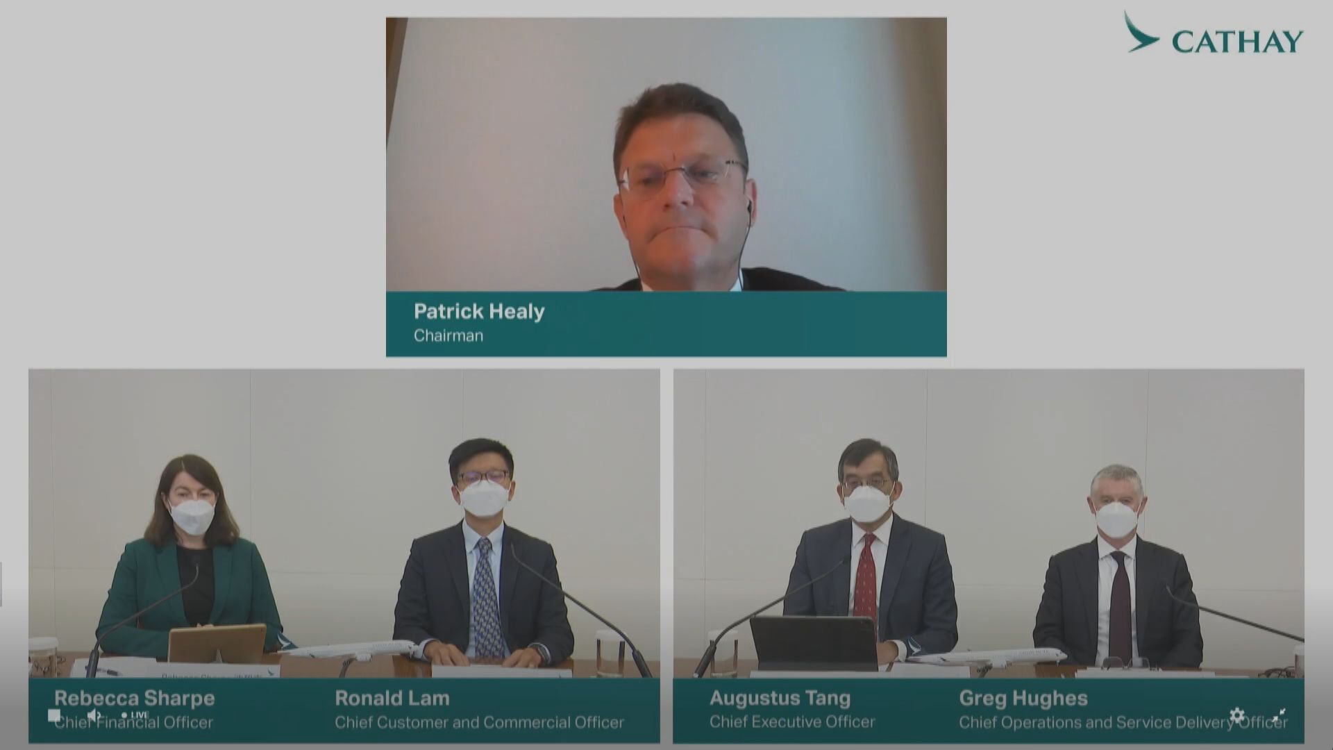 國泰半年虧損收窄 冀年內每月燒錢少於10億