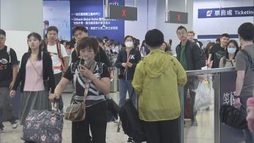 五一黃金周首日假期 大批內地旅客搭高鐵來港