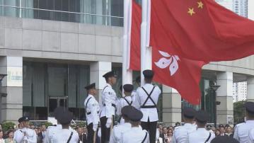 香港回歸28周年　李家超出席灣仔金紫荊廣場升旗儀式