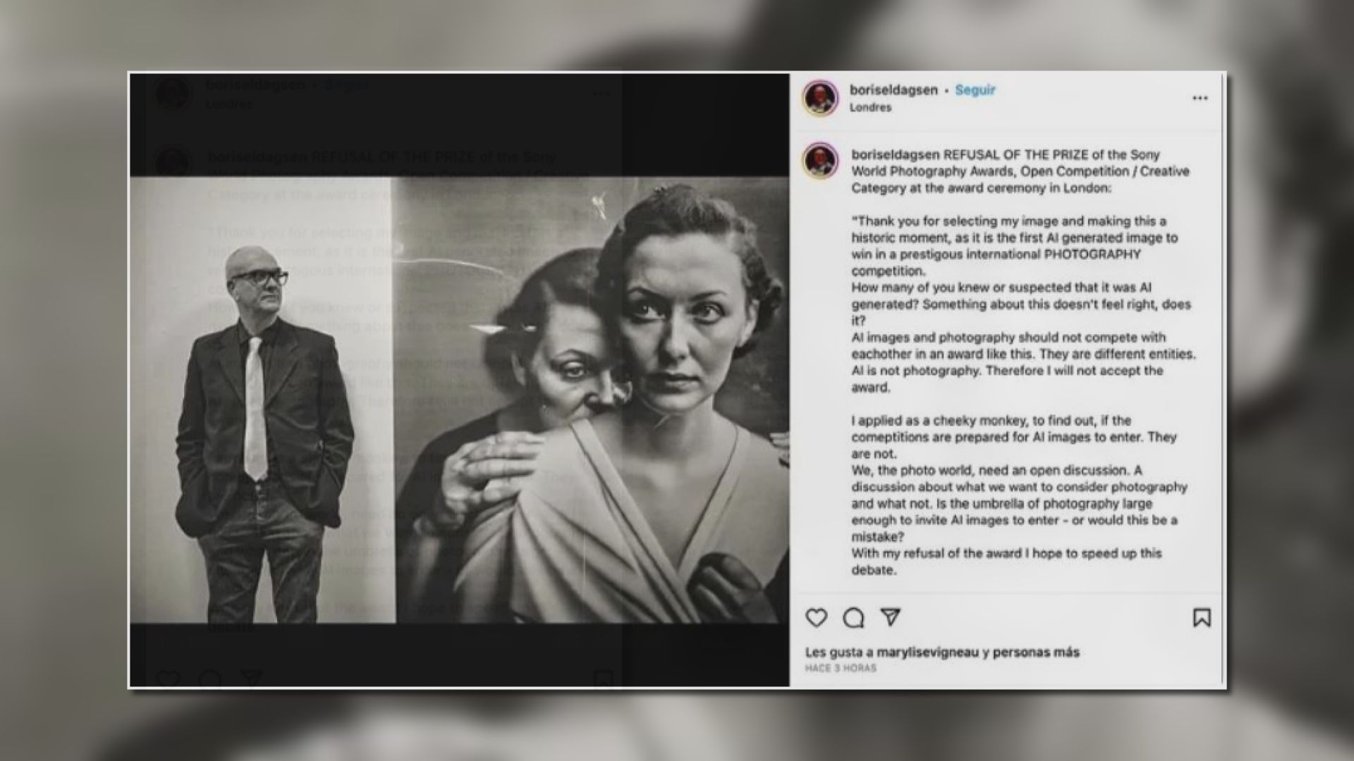 德國攝影師以AI圖像參加攝影比賽獲獎 拒絕領獎