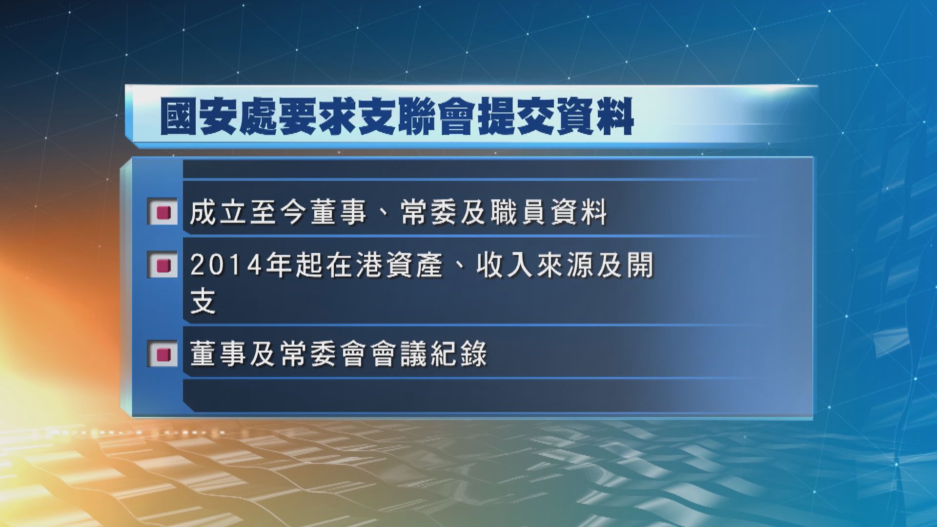 支聯會接國安處要求交資料　包括境外聯繫詳情