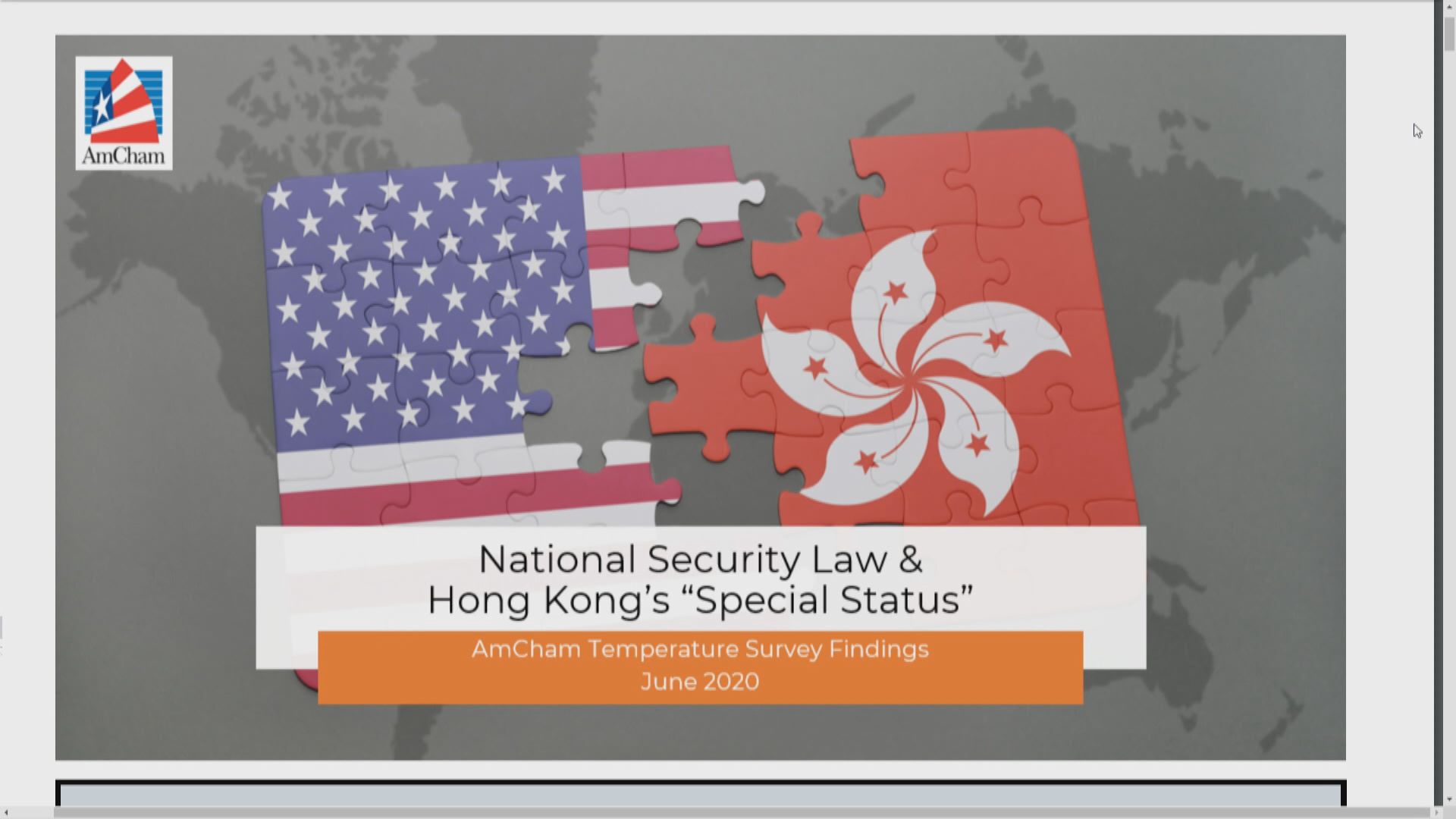 美商會：近半受訪會員對香港中長期前景感到悲觀