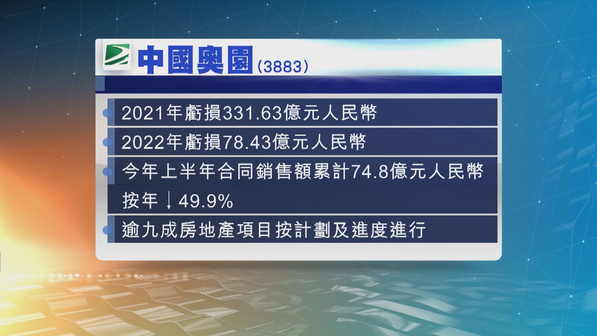 中國奧園公布延遲刊發的業績