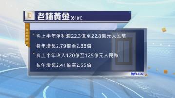 老鋪黃金發正面盈利預告