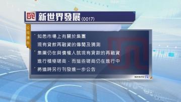新世界發展：仍在與債權人就現有貸款的再融資進行積極磋商