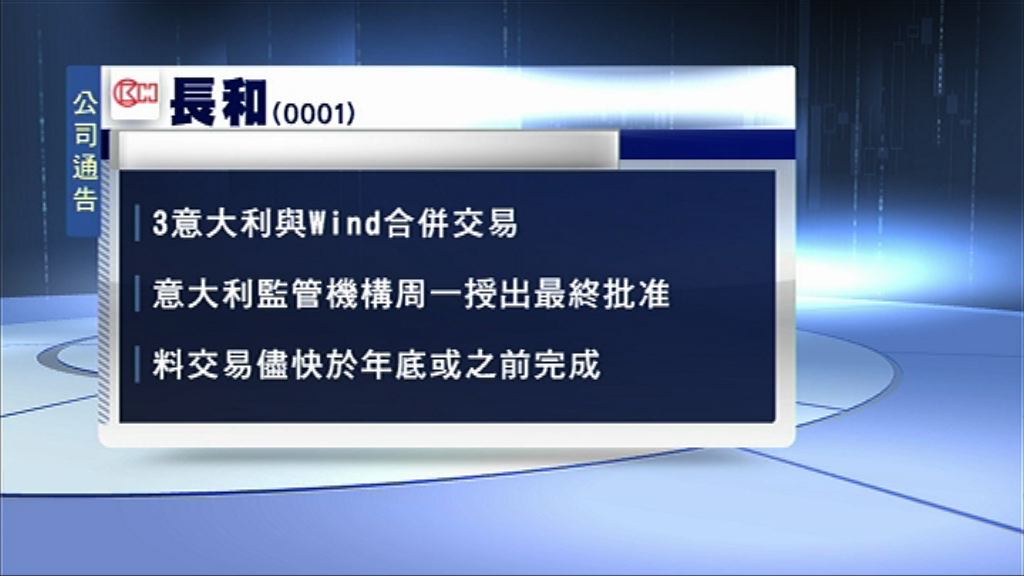 【年內完成】3意大利併WIND獲意國批准