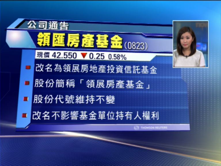 【今起生效】領匯：易名提升品牌形象