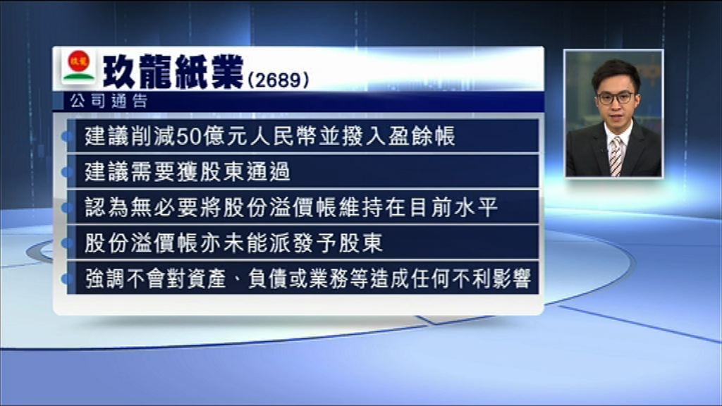 【需股東通過】玖紙建議削股份溢價