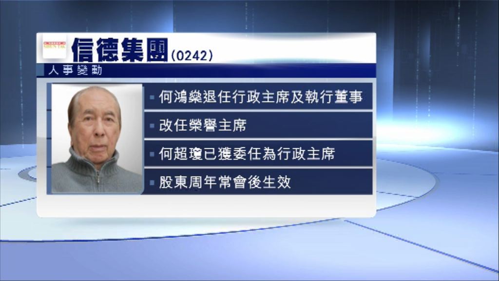 【何超瓊接棒】何鴻燊退任信德行政主席