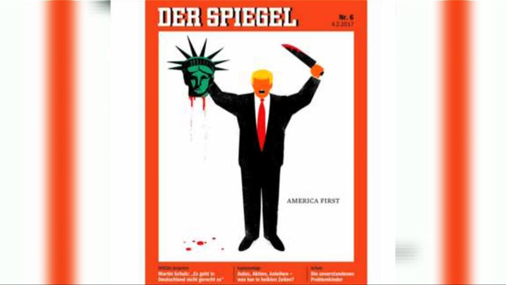 明鏡周刊封面諷特朗普宰殺自由