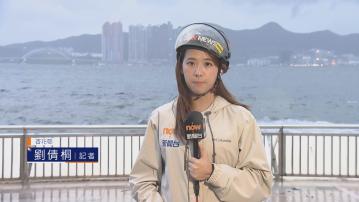 杏花邨直擊｜杏花邨雨勢頻密風勢趨強　海浪拍岸