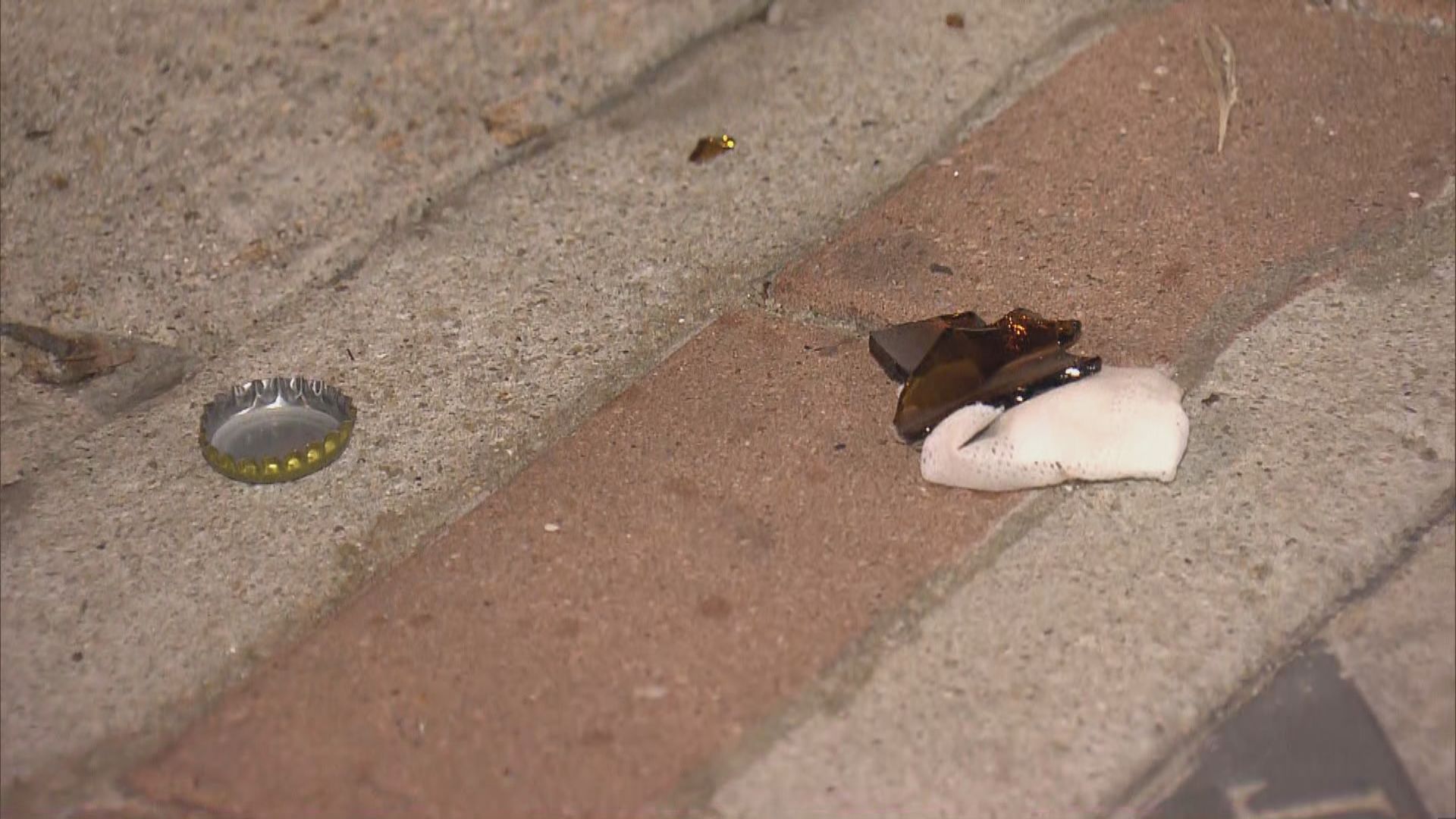 大圍田心警署遭汽油彈縱火無人傷