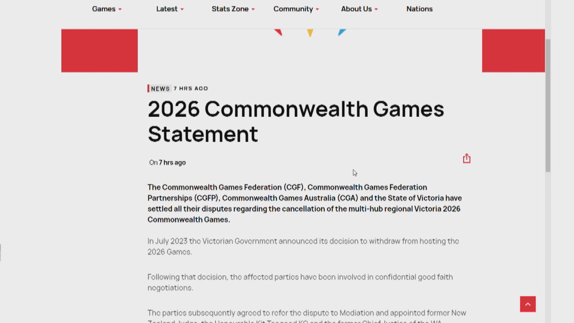 維多利亞州棄辦英聯邦運動會賠3.8億澳元