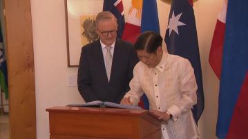 小馬可斯國事訪問澳洲提及南海 矢言寸土不失