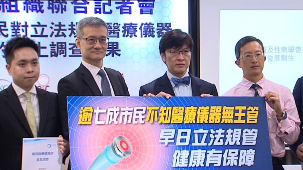 七成半人不知或錯誤以為有法例規管醫療儀器