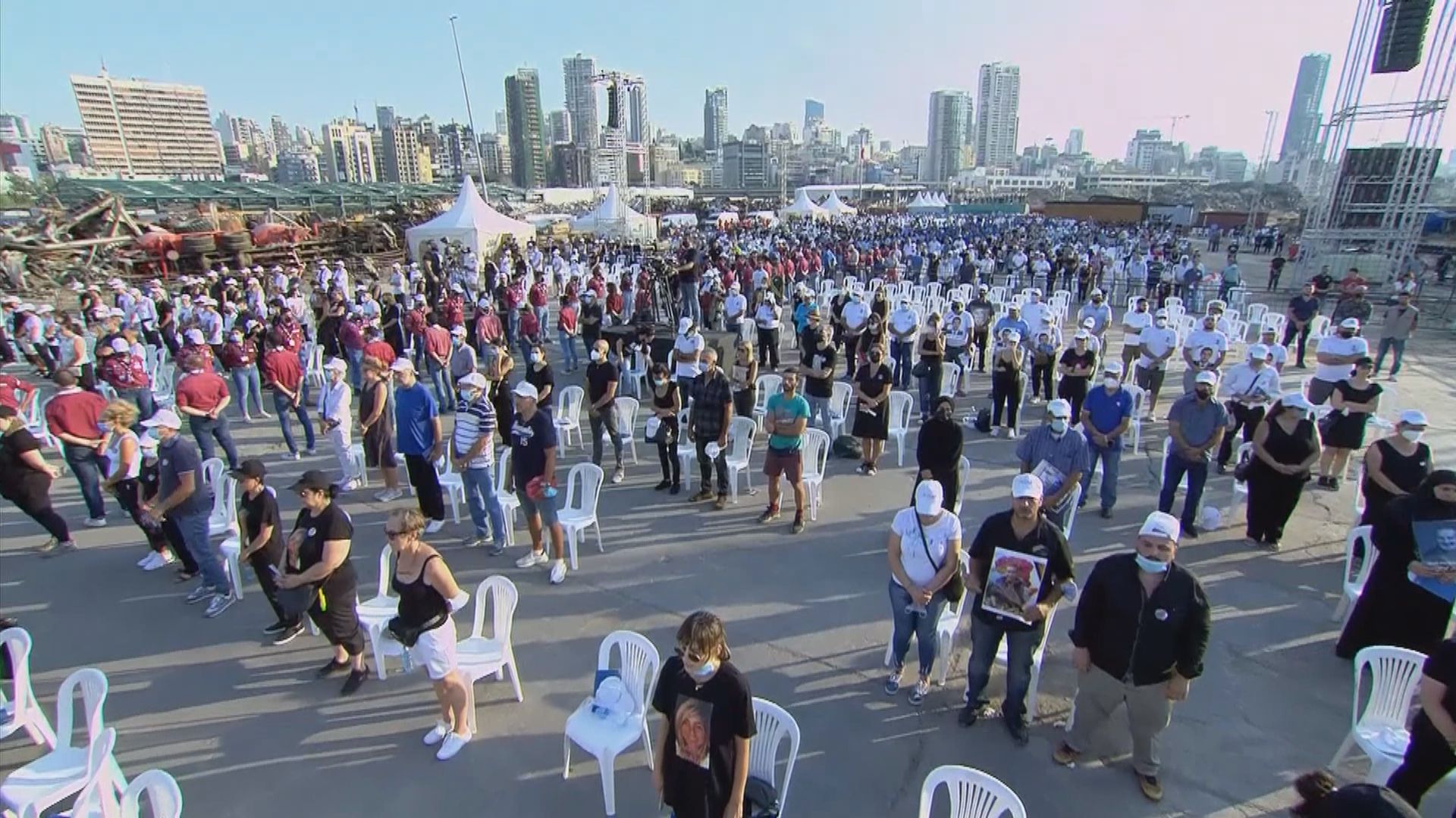 貝魯特港口大爆炸一周年　死難者家屬重返現場悼念