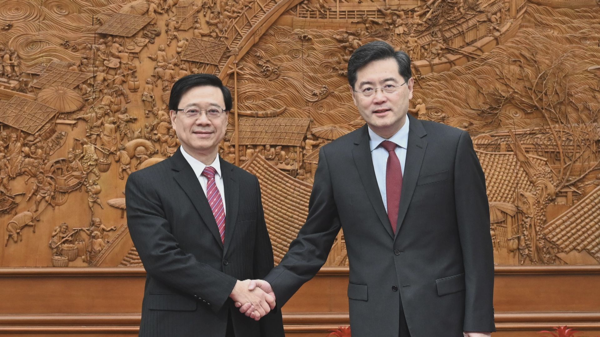 李家超訪京　早上與外交部部長秦剛會面