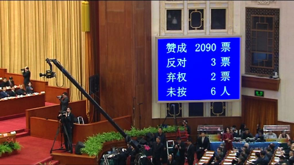 全國政協會議高票通過工作報告