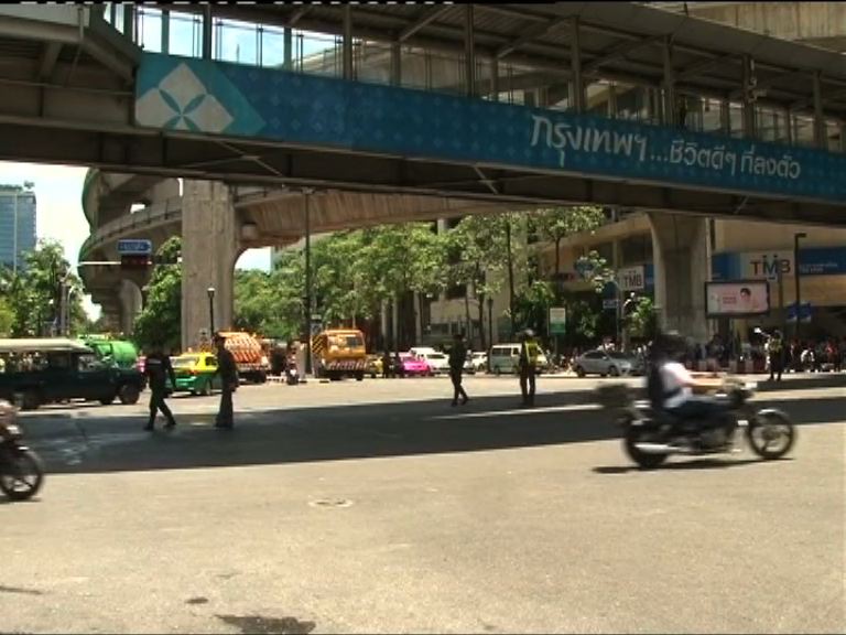 曼谷爆炸現場道路解封
