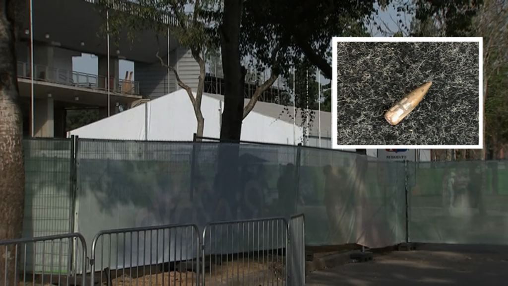 有子彈擊穿奧運馬術場地記者中心帳幕