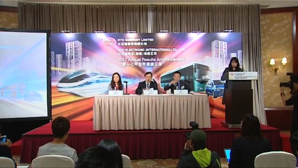 比亞迪料全年汽車銷售增40%