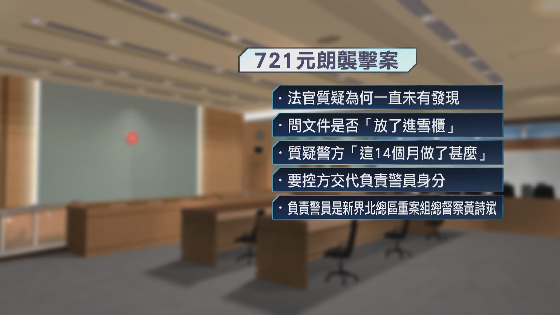 721元朗襲擊案　官斥警方拖延一年多始揭受害人醫療報告出錯