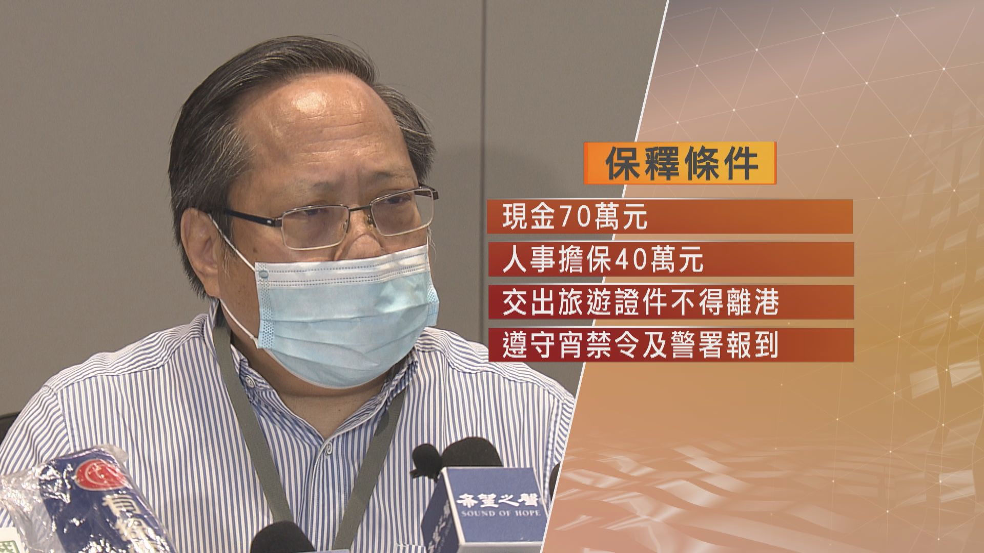 何俊仁涉支聯會違國安法案准保釋　肺有陰影須檢查及治療