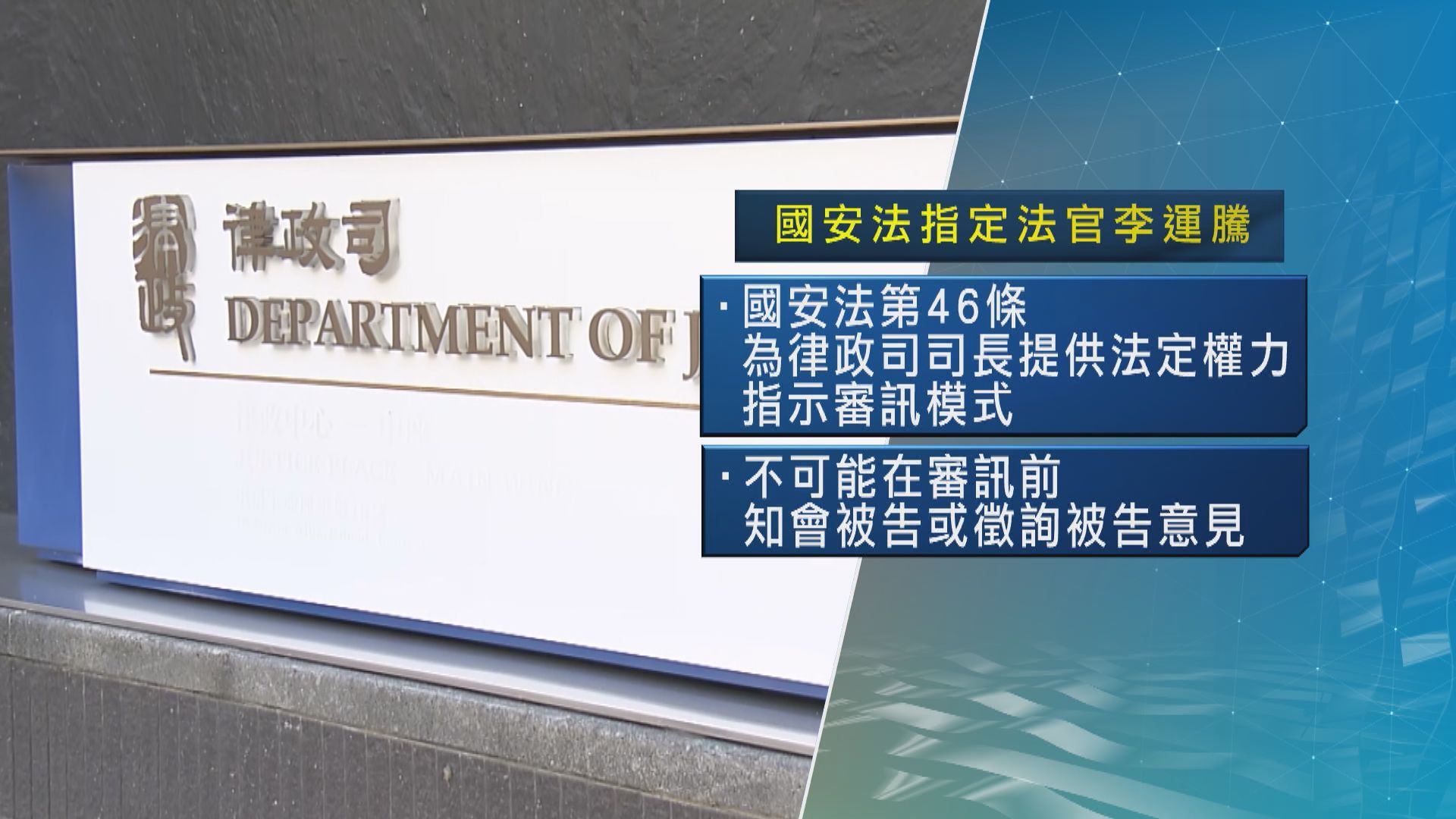 首宗國安法案件不設陪審團　法官：陪審團審訊非憲法權利