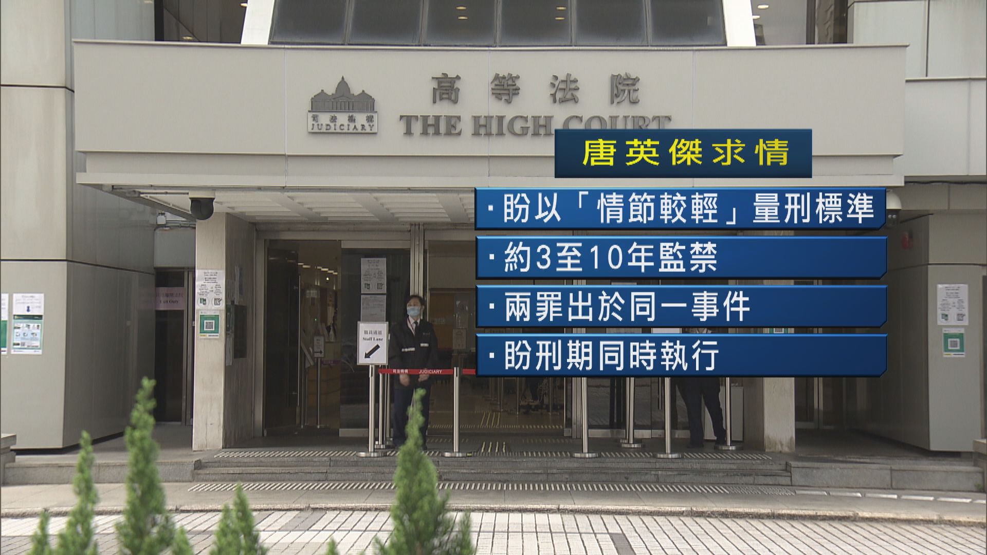 首宗國安法案　被告唐英傑冀用情節較輕量刑標準